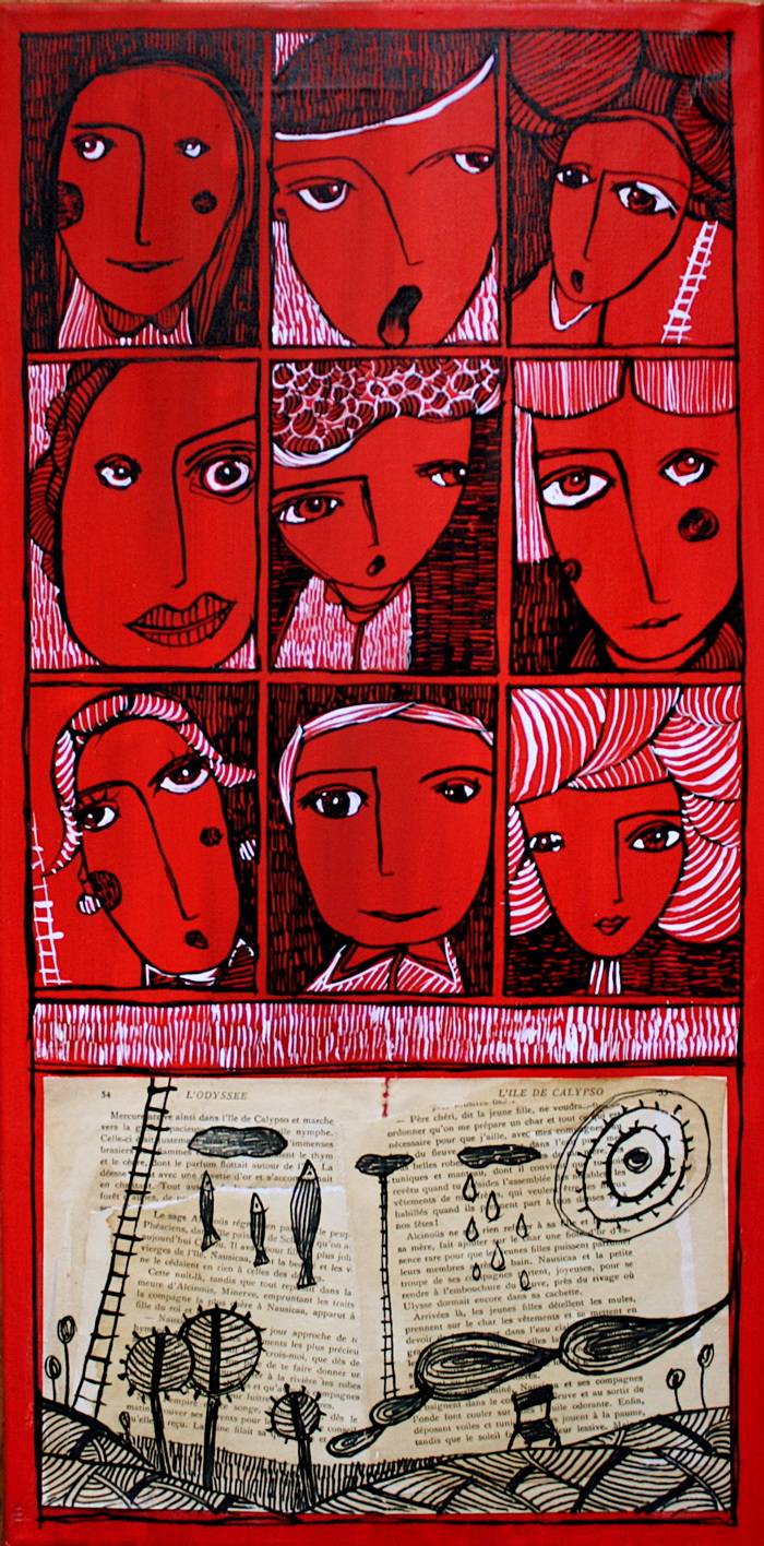 "Faces" - mixed media on canvas. Catherine Suchocka Catherine Suchocka