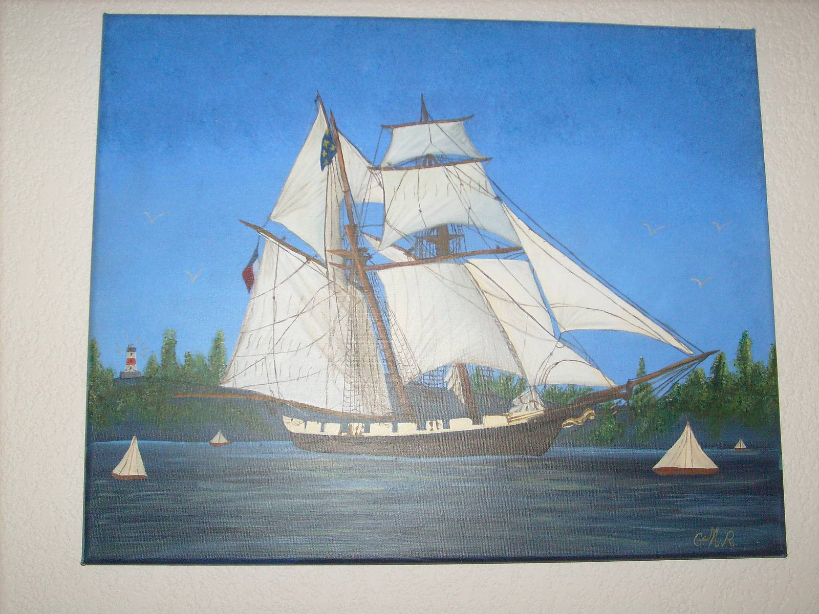 This old rig is covering it, done in acrylic!. 