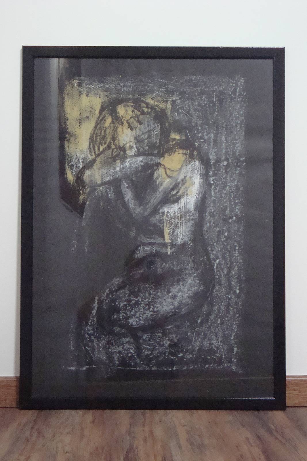 Nude in chalk and charcoal. 