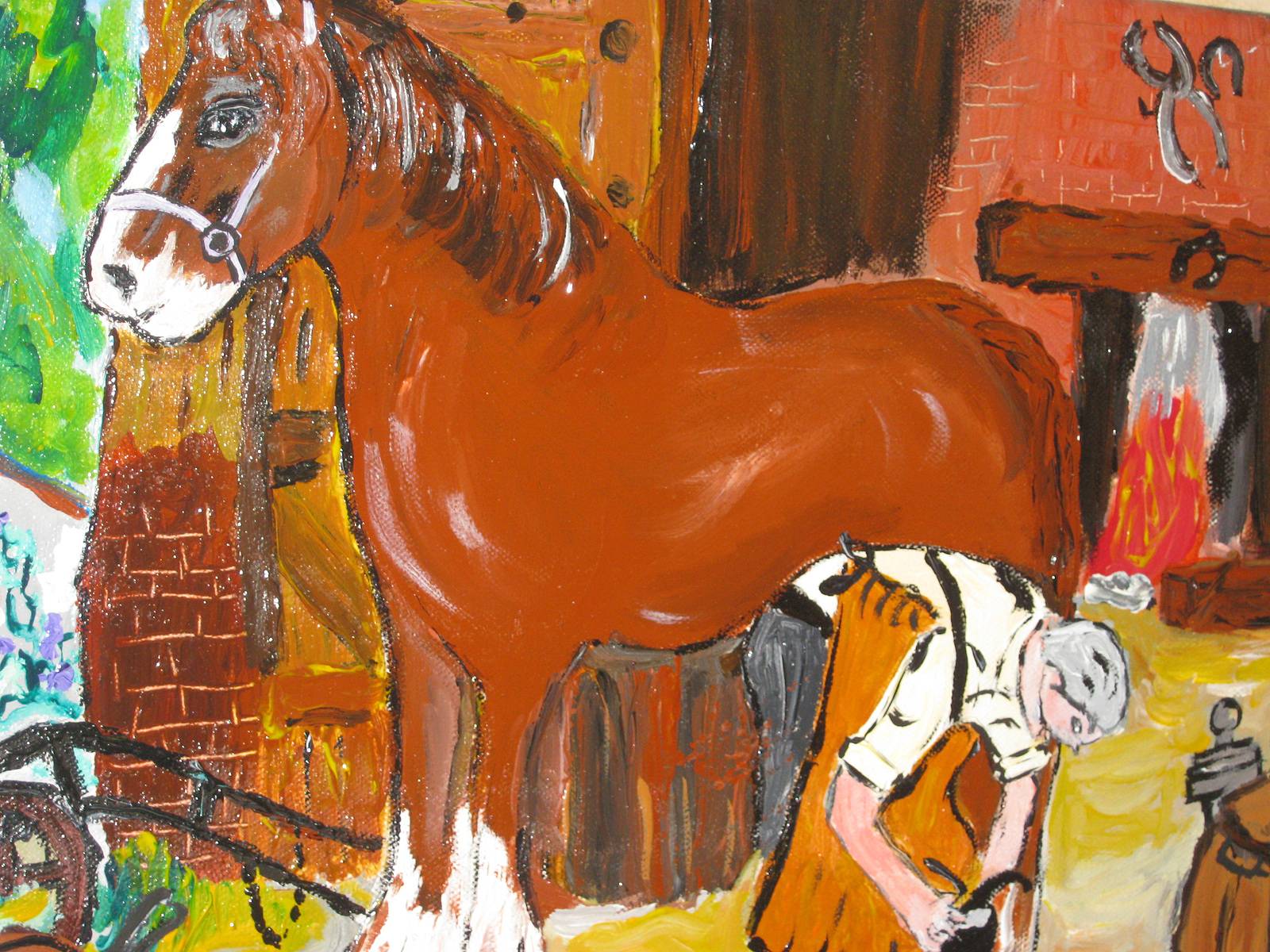 Le forgeron en plein travail. 