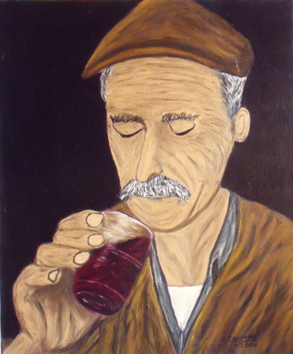 Farmer enjoying his crop. Christian Thiefaine Christian Thiefaine