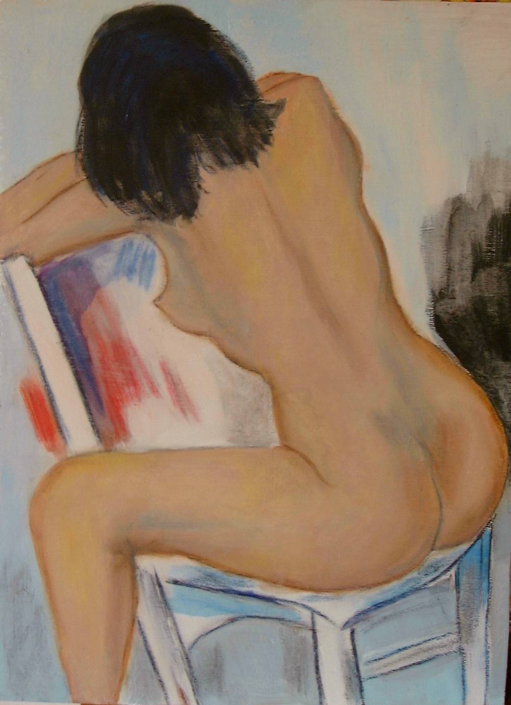 Nu sur chaise.  Ddmf