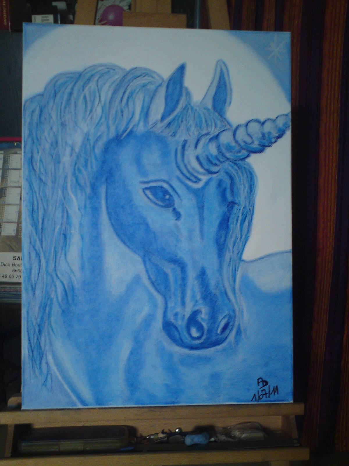 My fantasy unicorn blue green. 