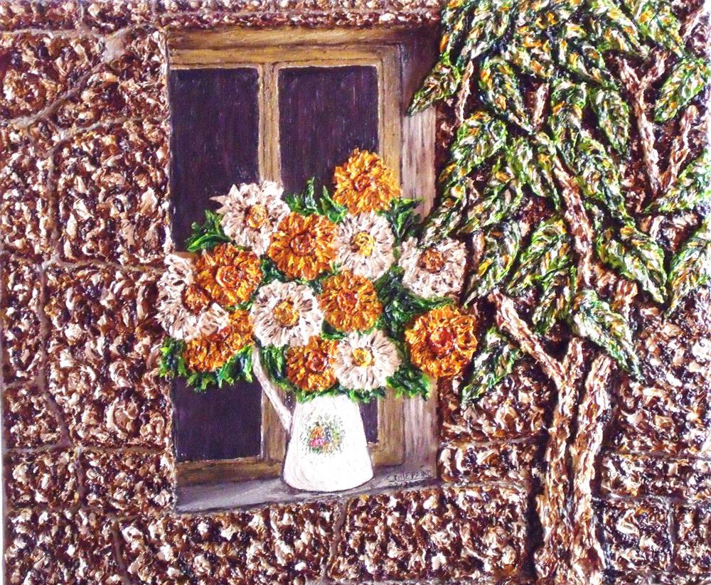 Window edge flowers. Christian Thiefaine Christian Thiefaine