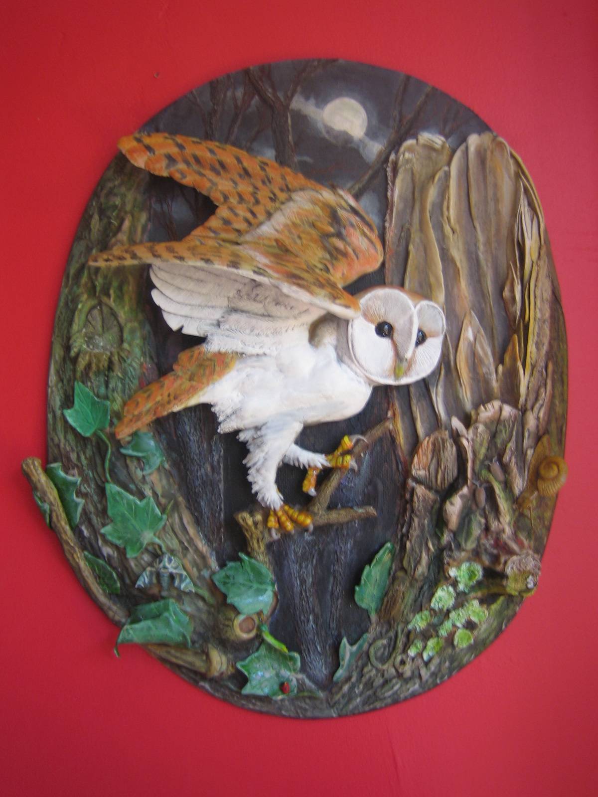 Sculptures, Barn Owl Wall Sculpture, Page 6876, Art by Independent Artists
