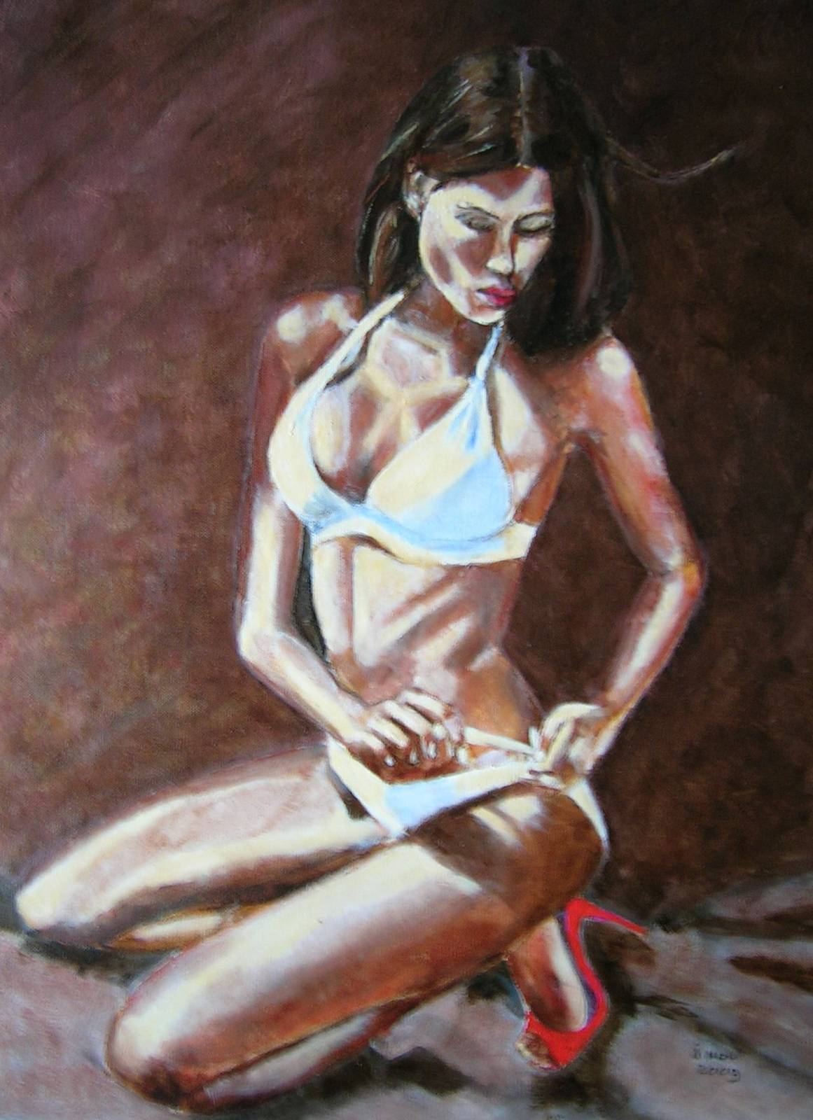 Jeune fille assise. Jacqueline Nolf