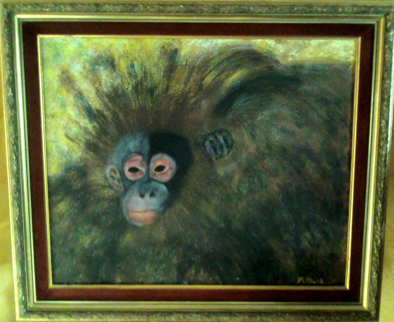 Bébé orang outang. Martine David Martine David Autodidacte