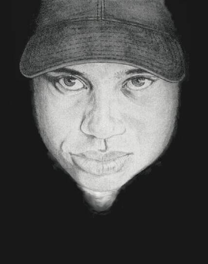 Eyes of the Tiger (portrait of Tiger Woods). Dragonz Art