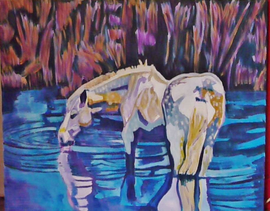 Cheval au point d'eau. 