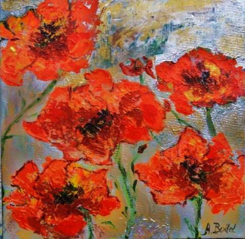 Un carré de coquelicots. Anne Boitel