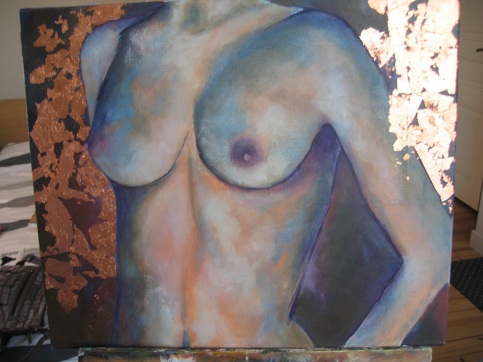 Nudité dorée.  Sylvie Bergerot