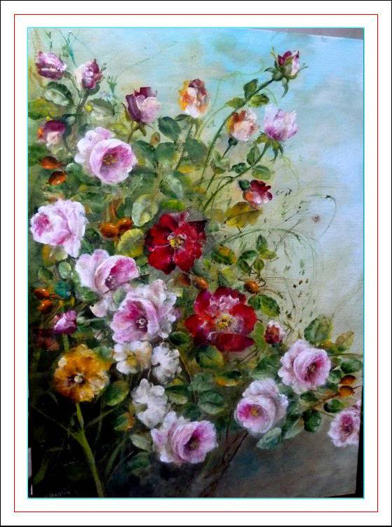 Buisson de roses.  Monique Martin