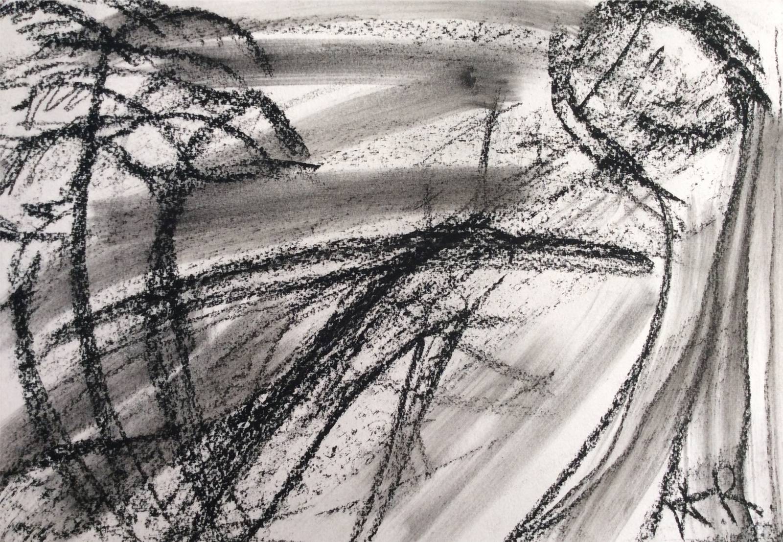 Suffering - charcoal drawing of suffering Christ. 