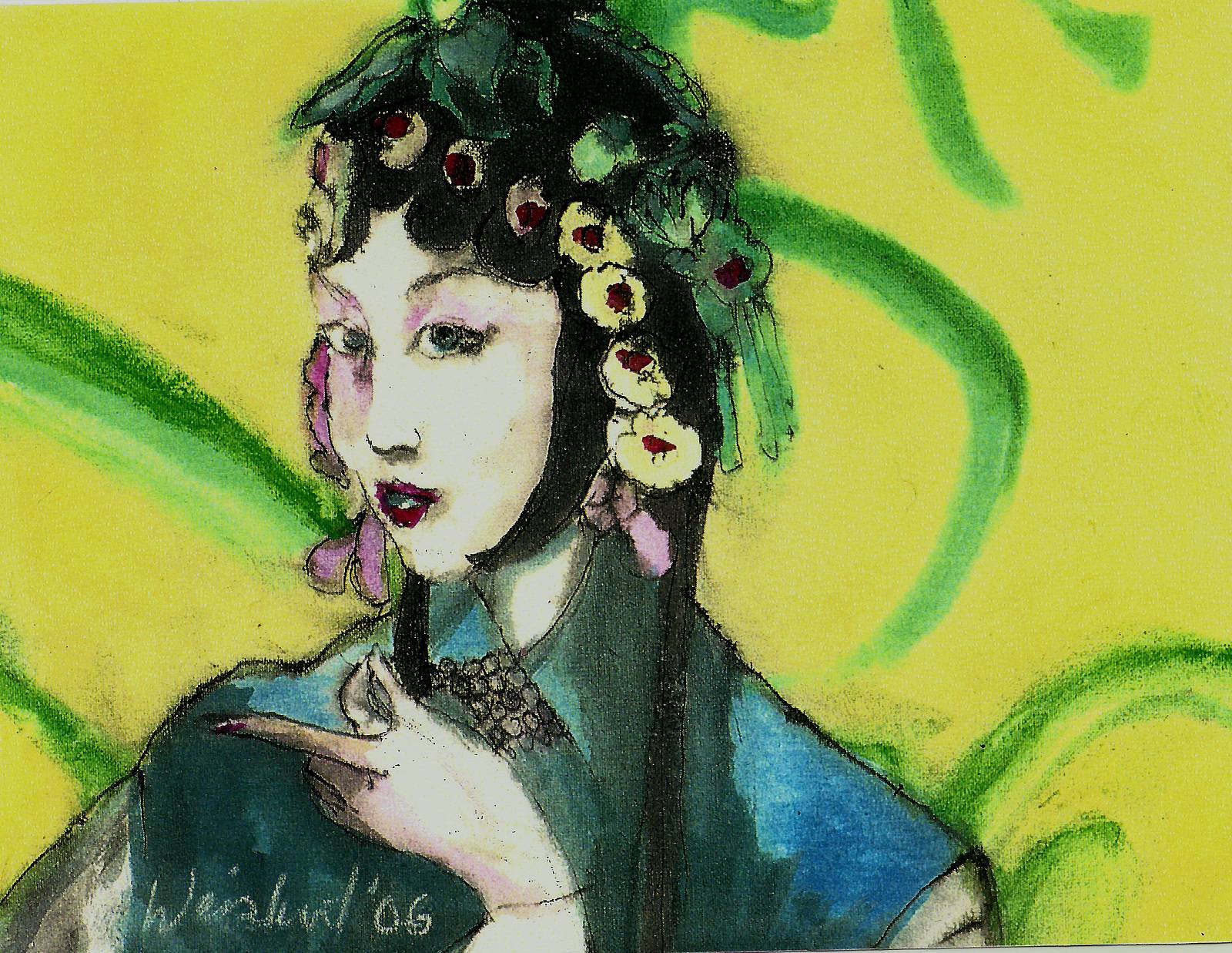 Chinese Opera Singer. Harry Weisburd Weisburd Fine Art
