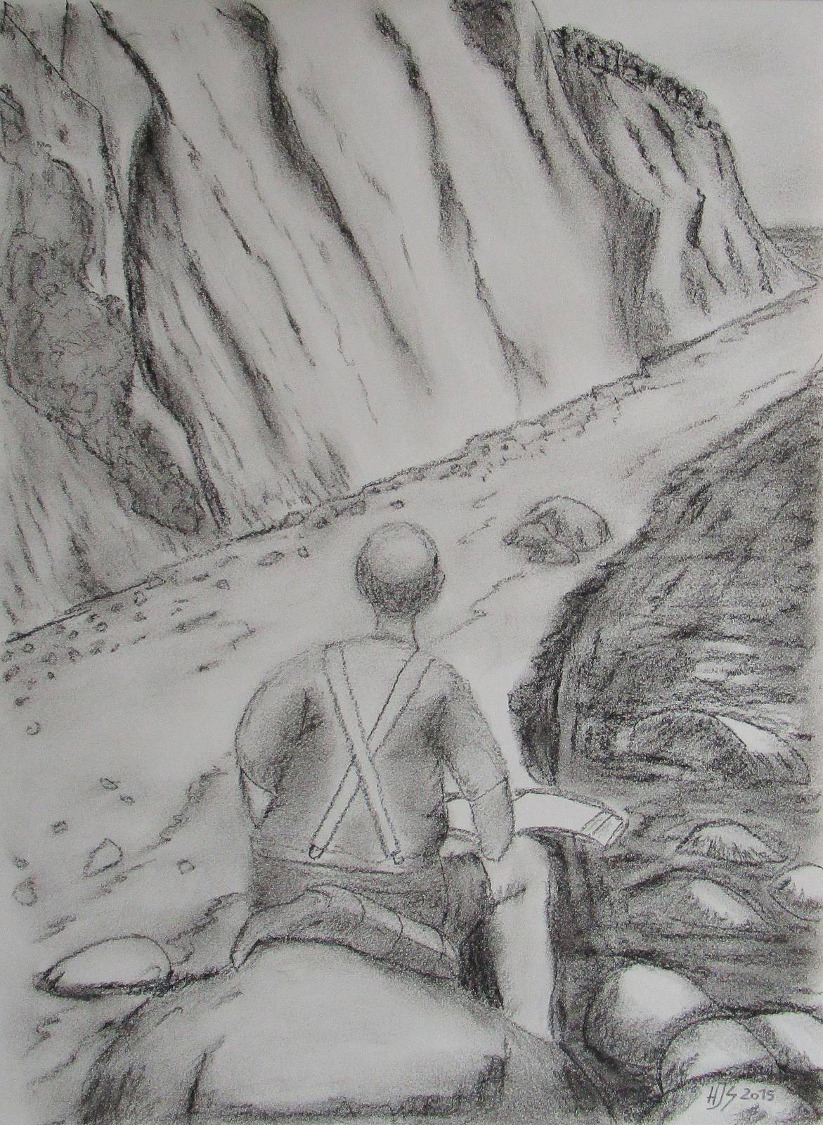 Kreideküste Rügen zeichnen. 