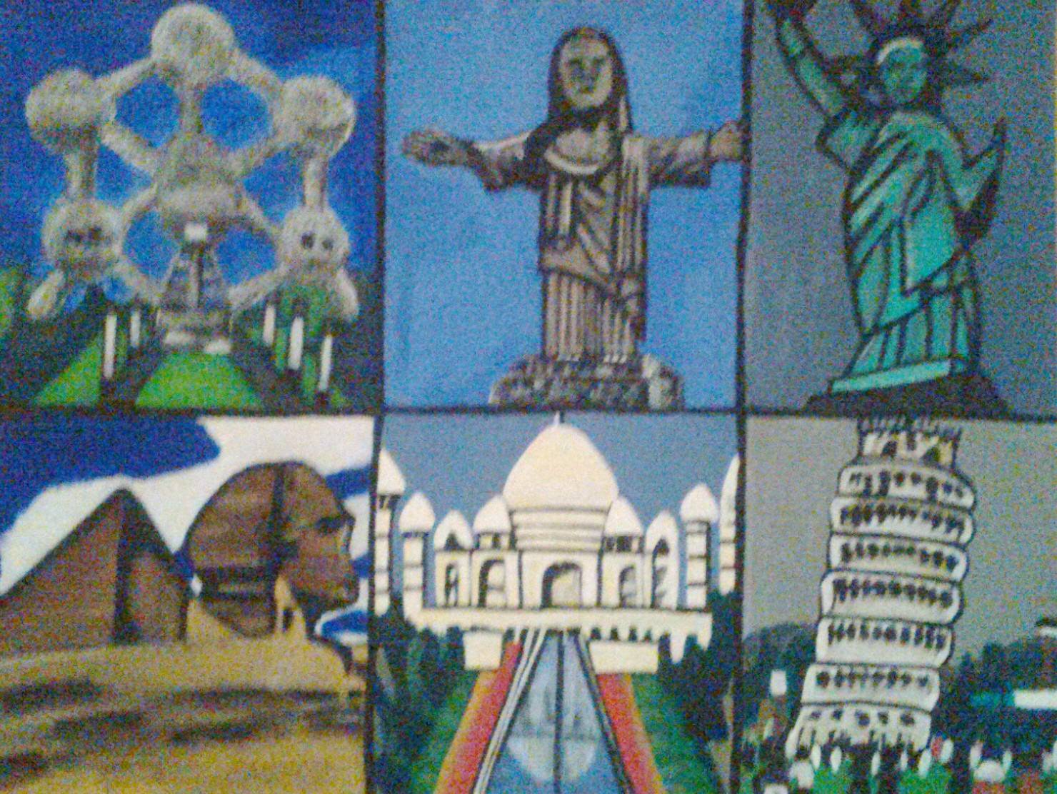Six celebres monuments miniatures. Evelyne Patricia Lokrou