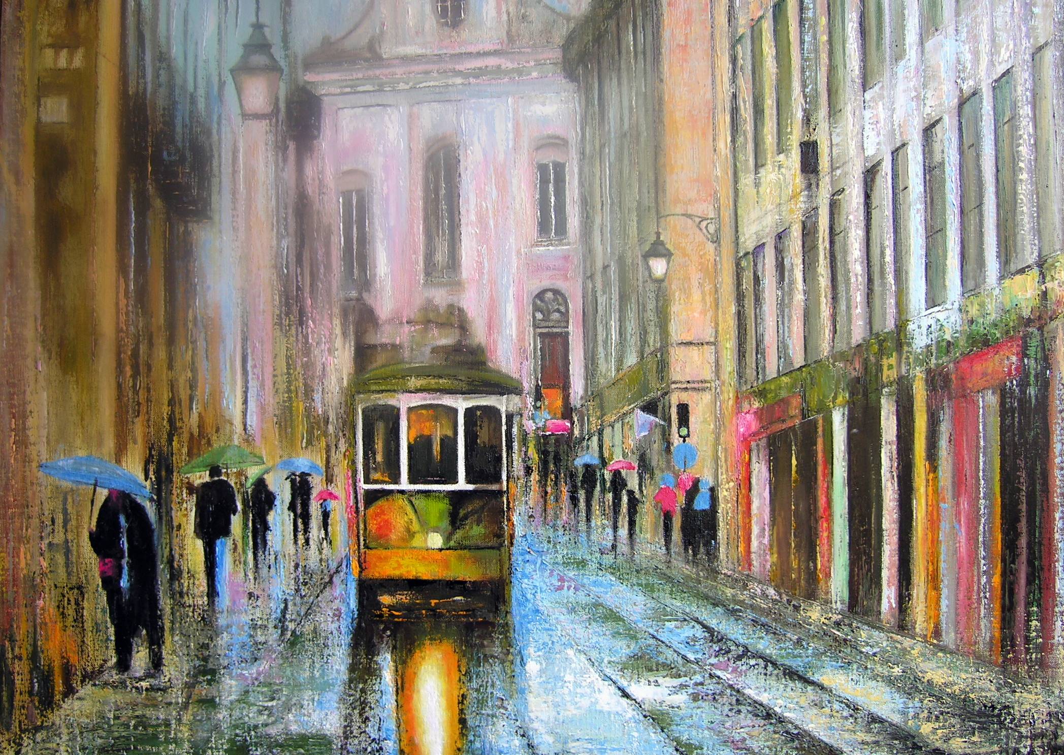 Scene de rue au portugal. B. Sannier Bernard Sannier