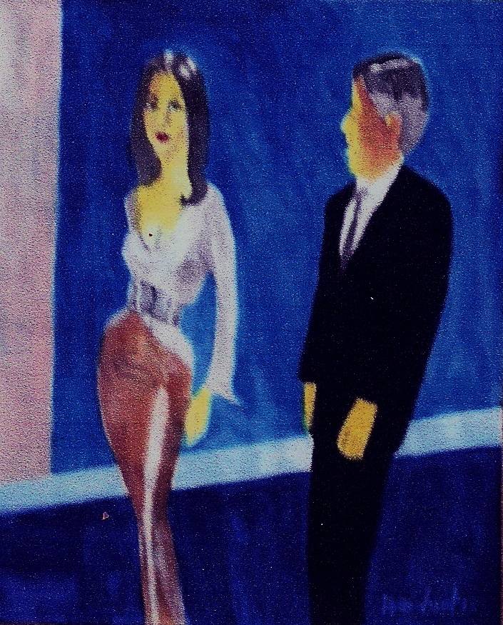 Woman in Gold and Silver Gown With Man. Harry Weisburd Weisburd Fine Art