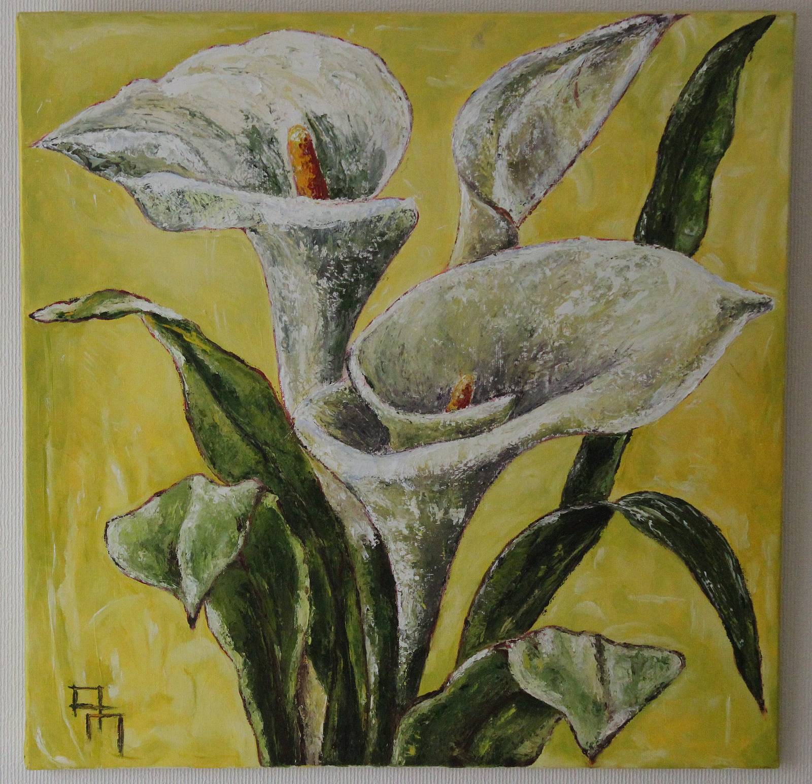 Bouquet d'arums ensoleille. A M