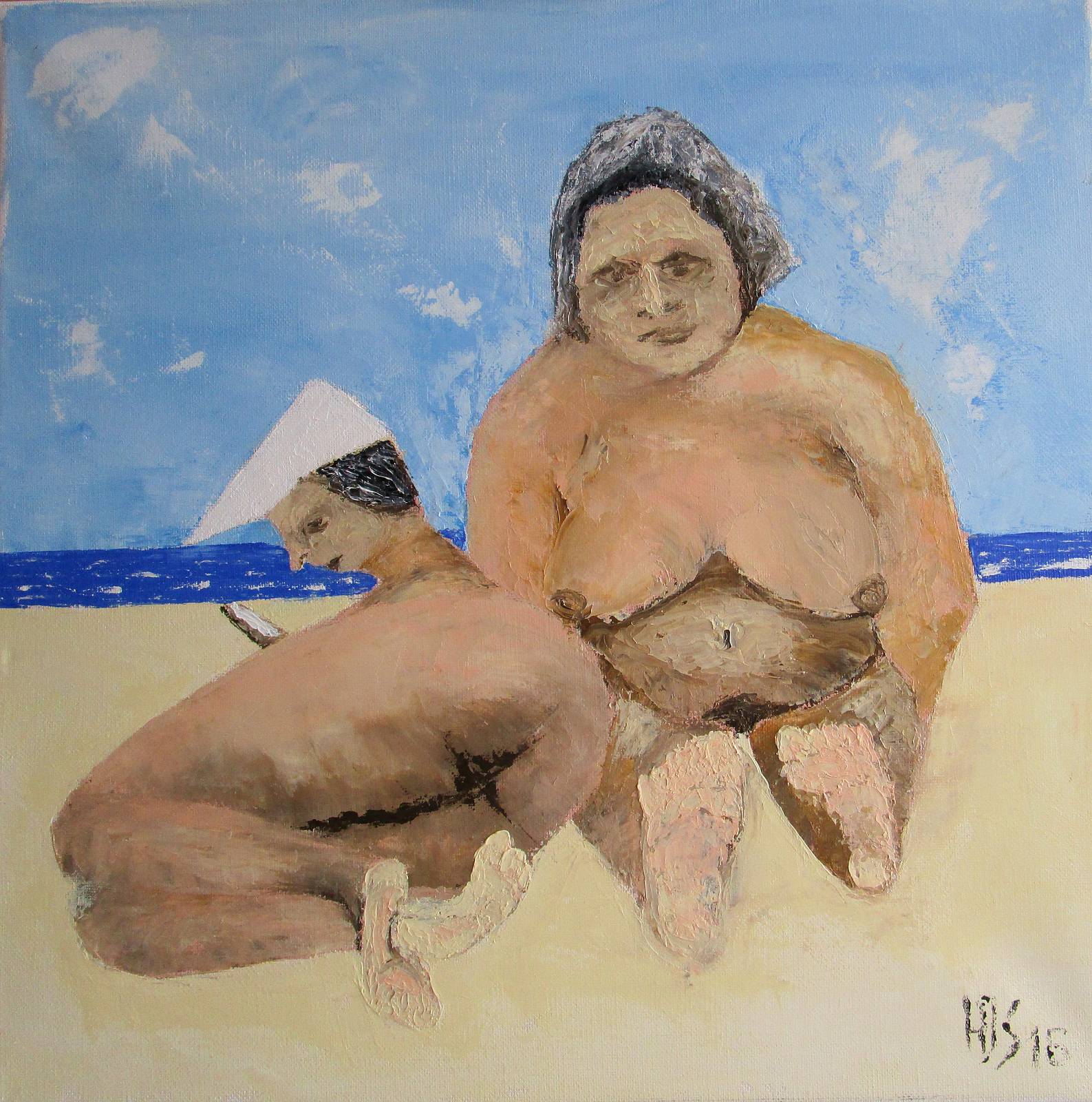 Ein schöner Sommertag am leeren Strand. 