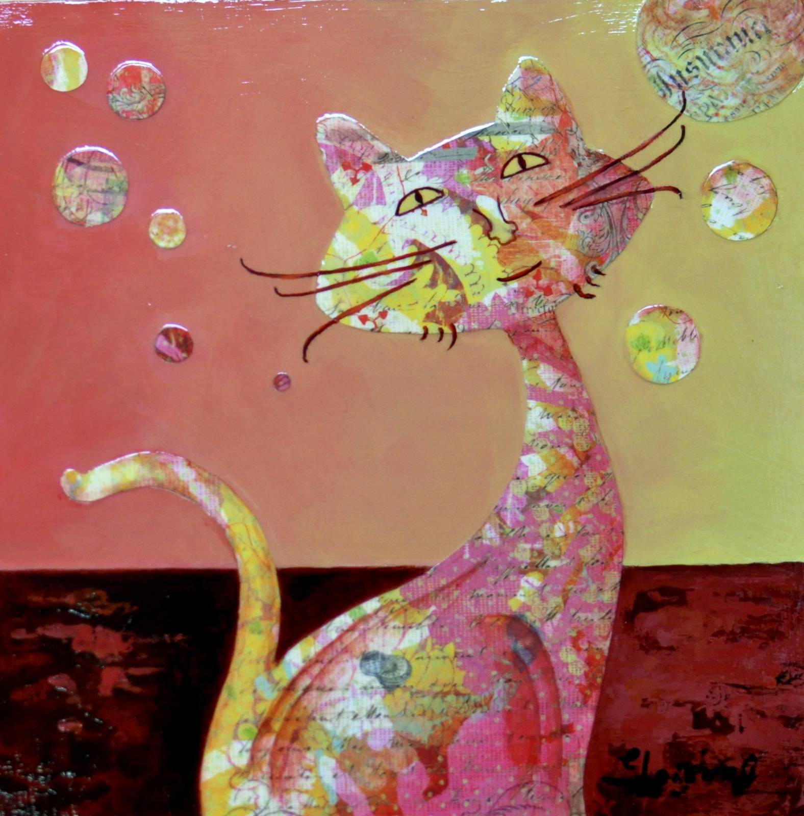 «Opale» de la Collection « Les Chat`Oeuvres». Carmen Loiseau Carloi