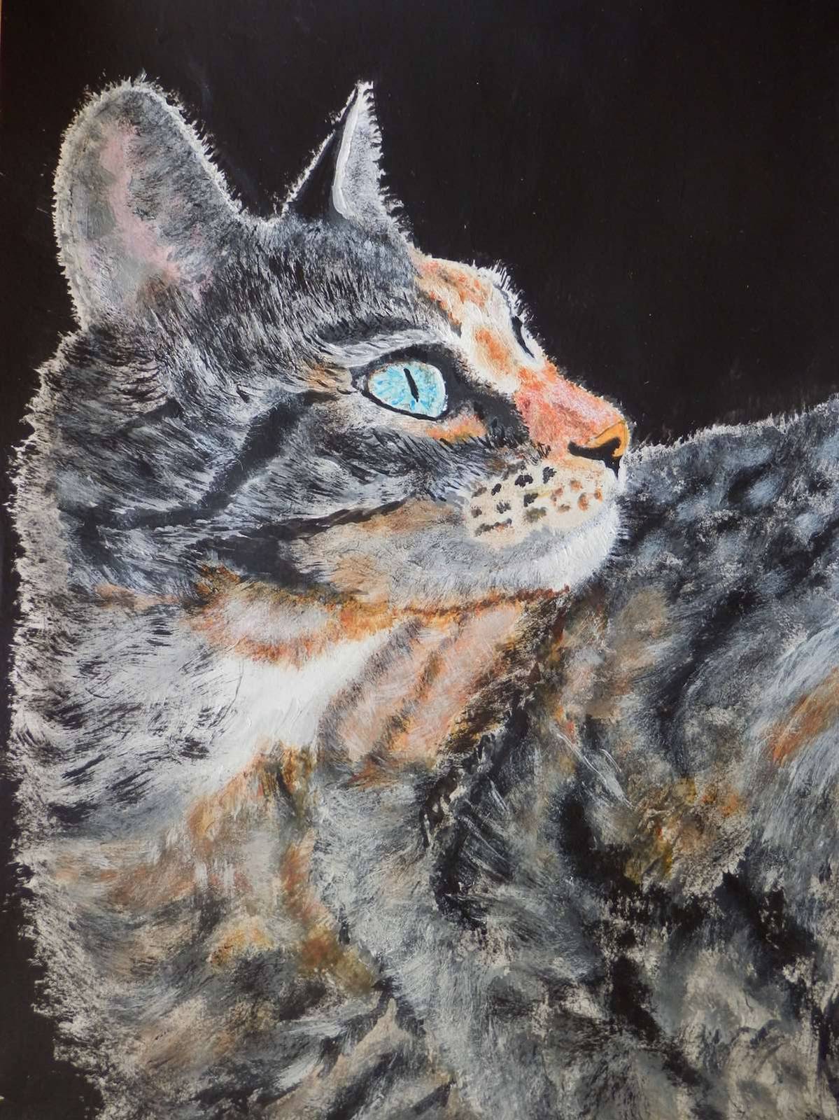 Mon chat a l'aquarelle. 
