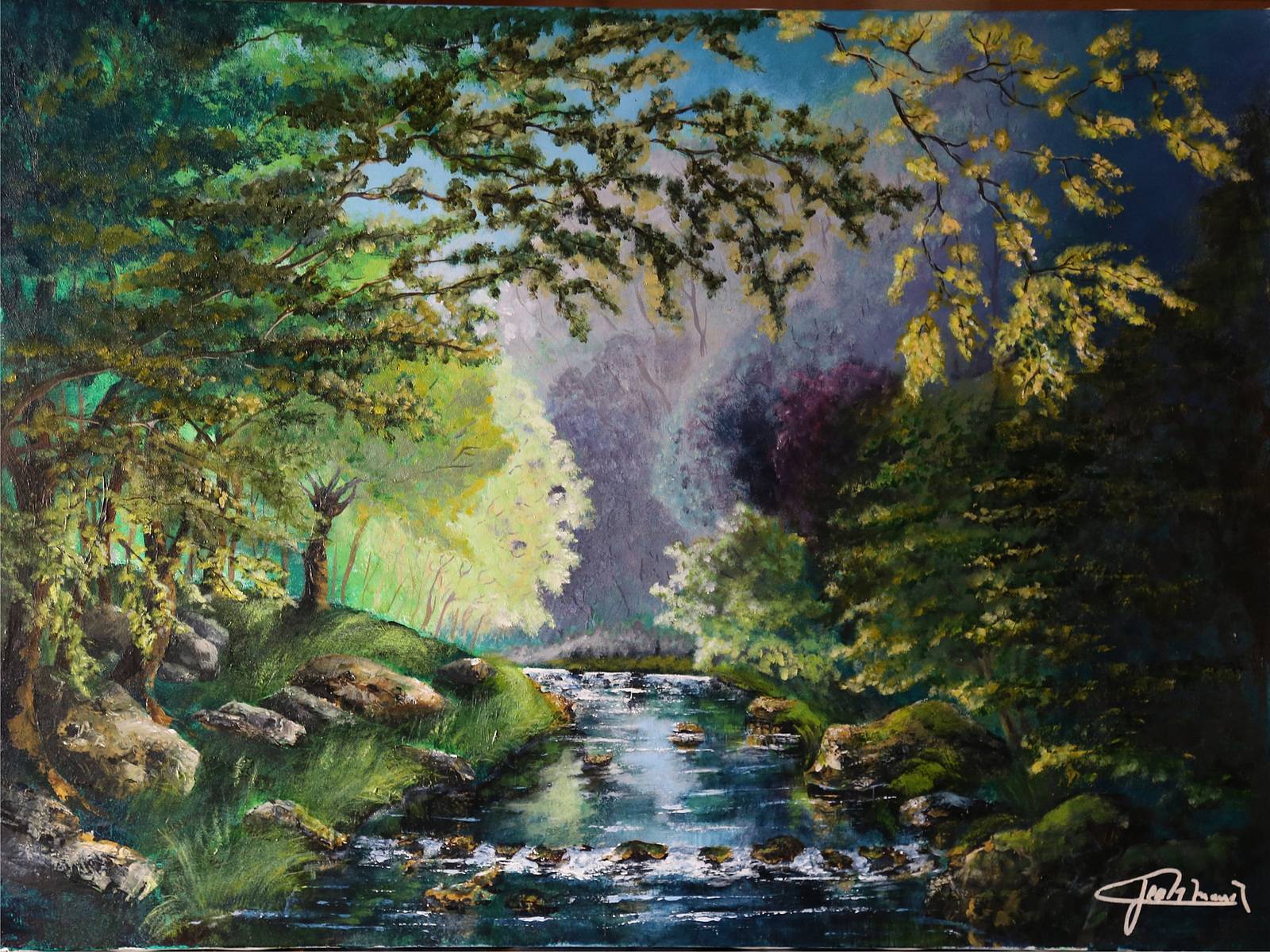 Soir d’été le long d'une rivière. 