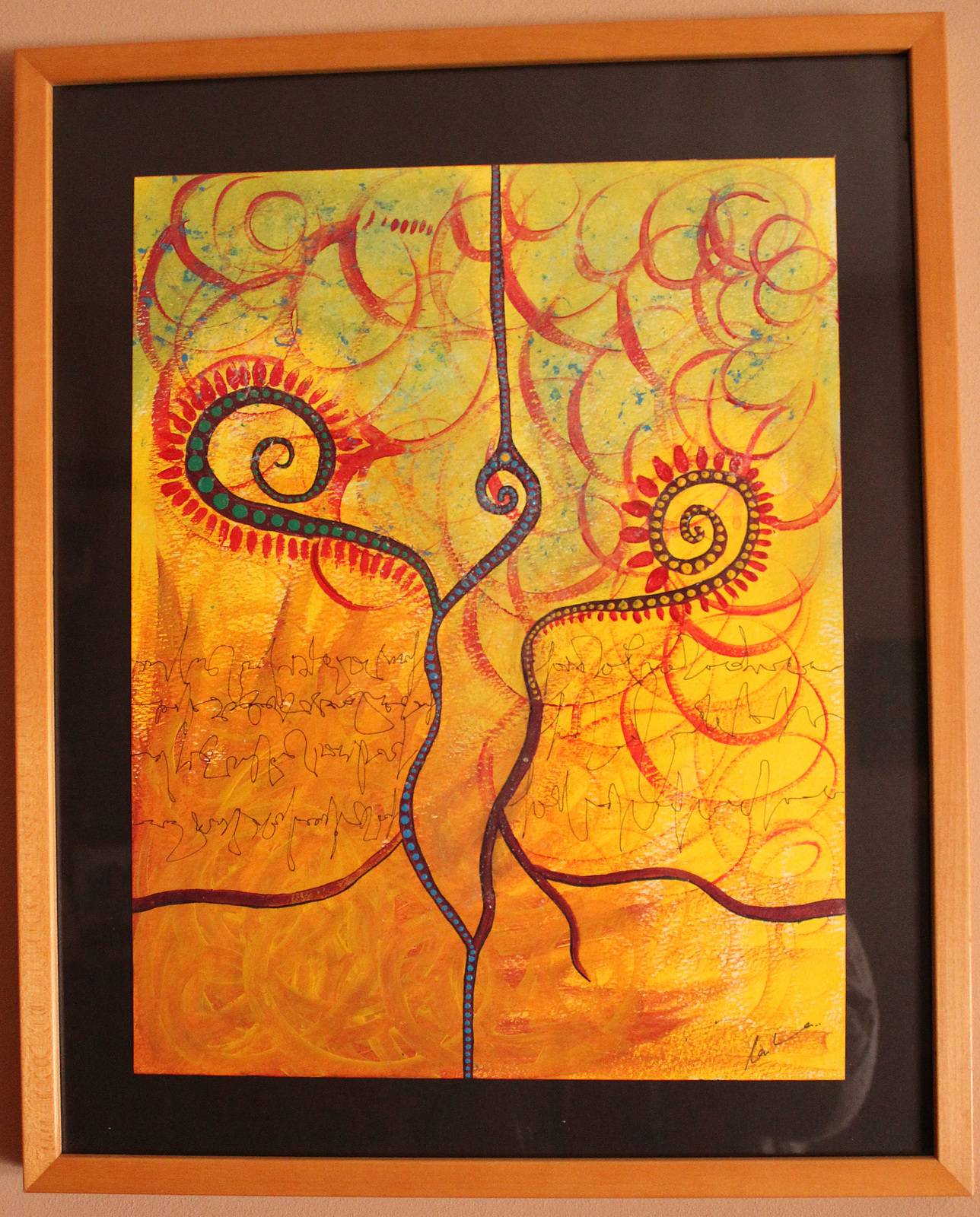 Árbol Cósmico i, acrílico sobre papel. 