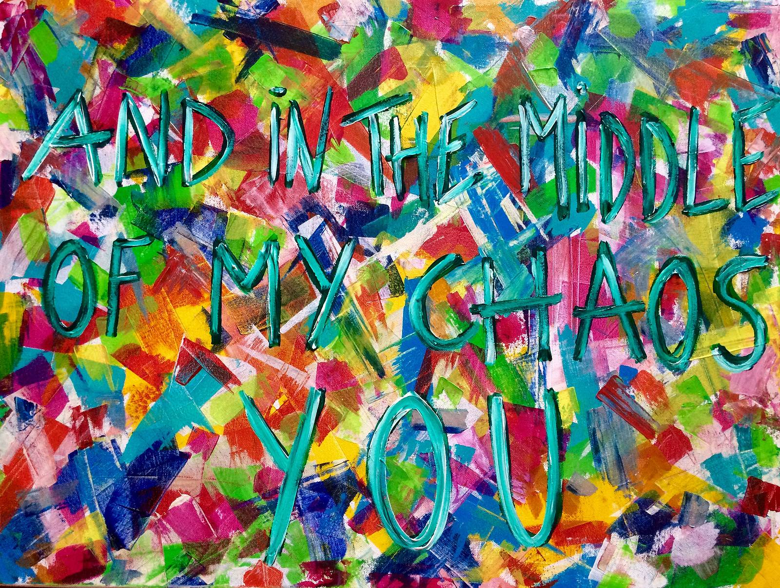 «And in the middle of my chaos… «Peinture abstraite, street modern art 60x80. Sandra Cremonese Xenart