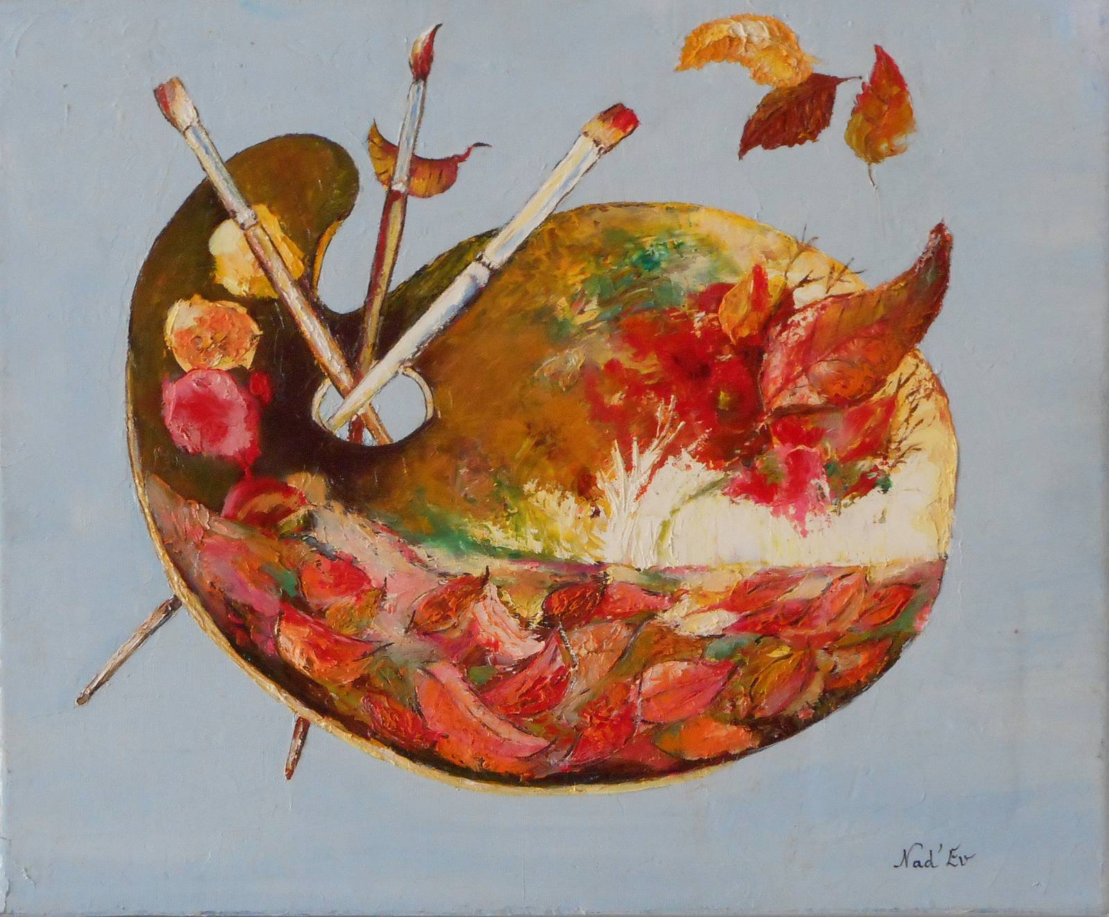 «La Palette» Huile au couteau sur toile de lin. Nad'ev Nad'ev