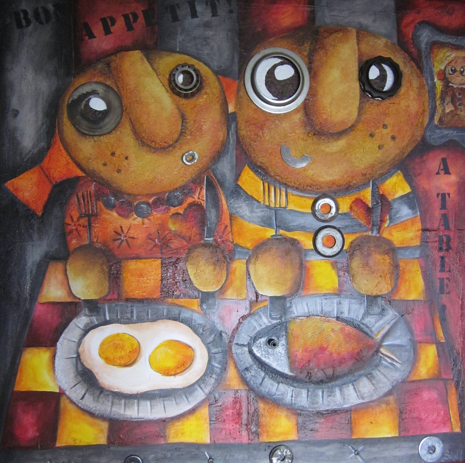 A table. Sand Sandrine Burnichon