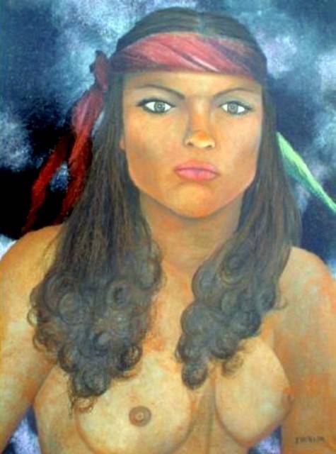 La Mujer Del Paliacate 2006 Categoria: Pintura Técnica: Oleo Soporte: Papel. Alberto Thirion Alberto Thirion Garcia