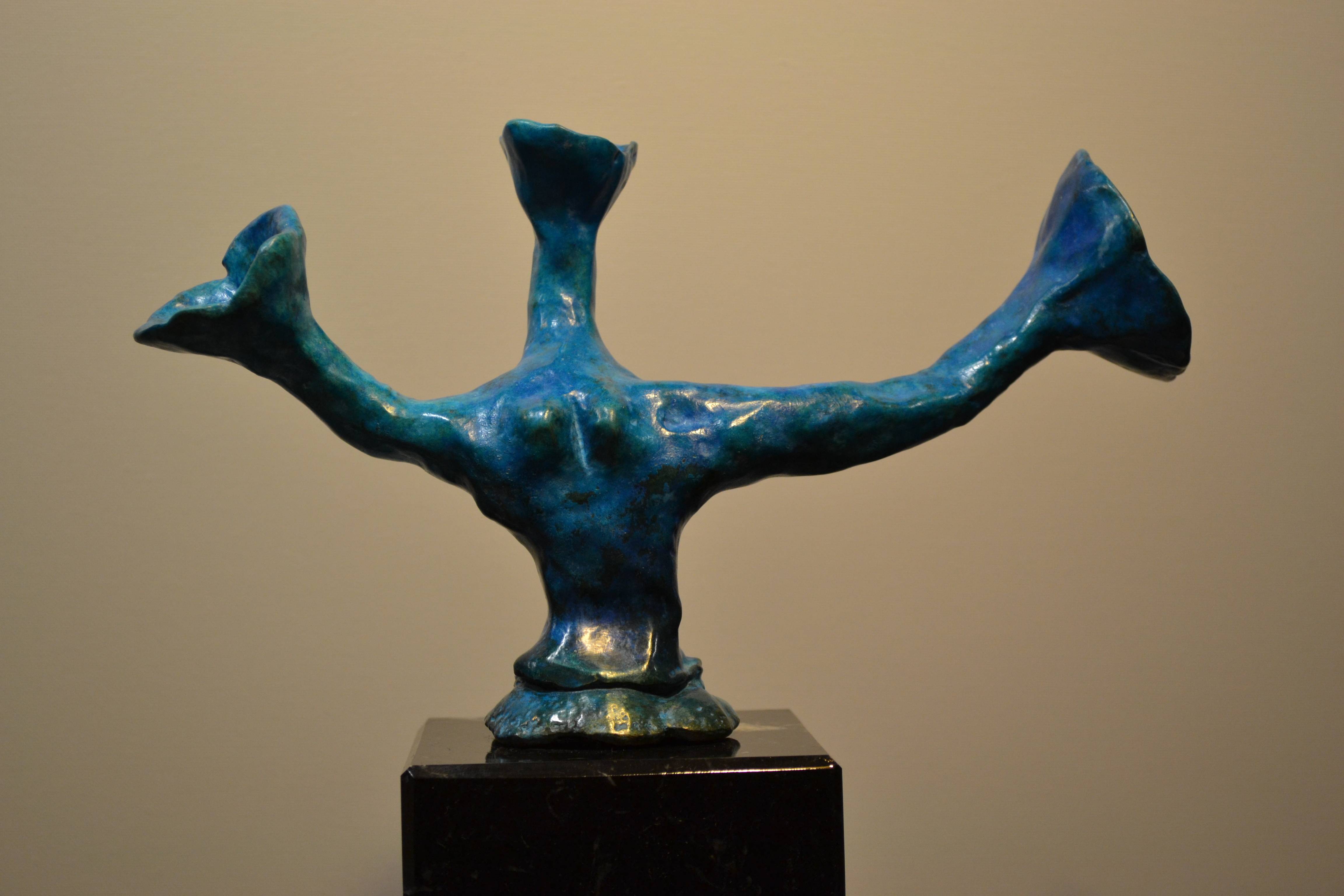 Sculpture bronze abstrait daté, signé Richardet et numéroté pu (Pièce Unique). 