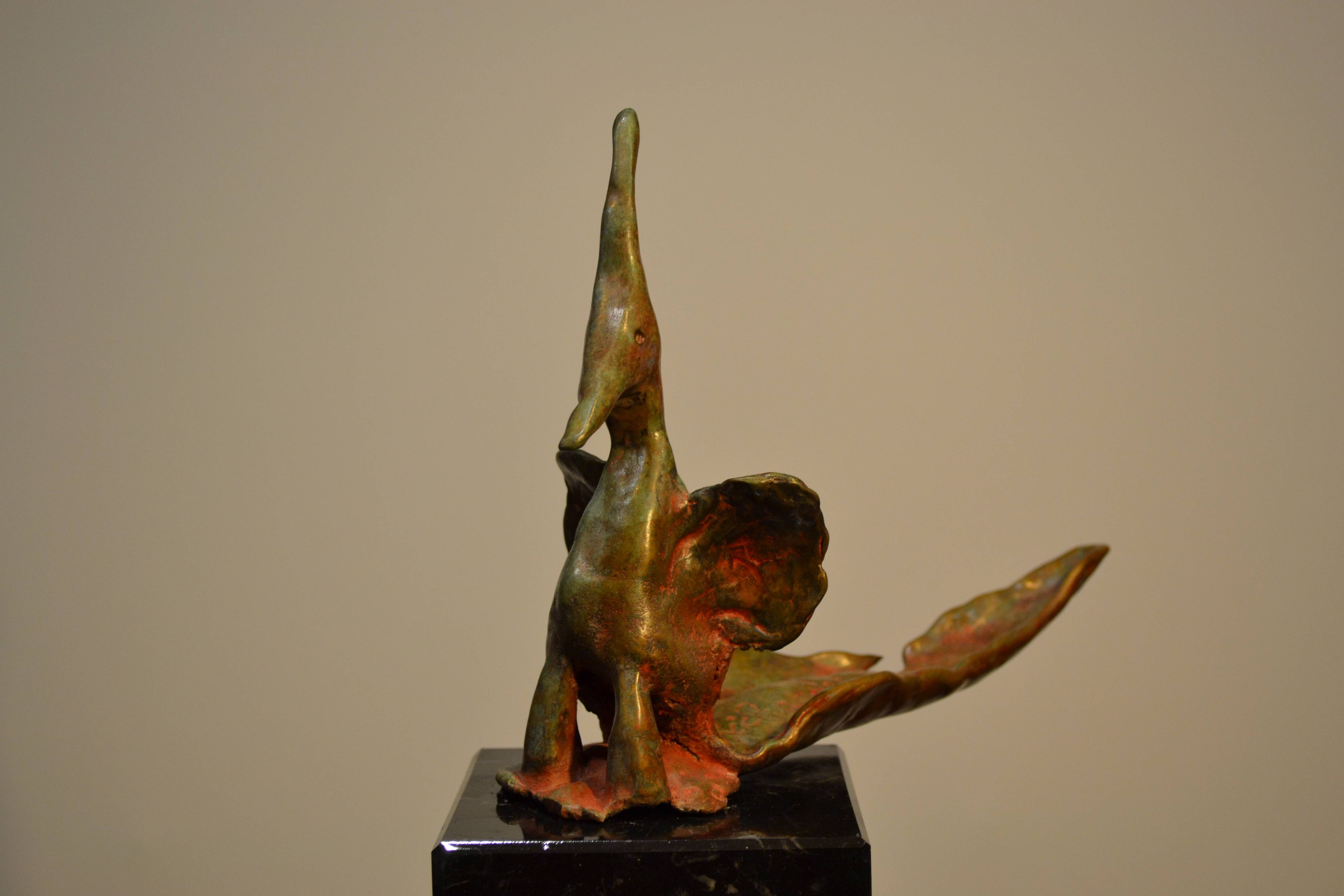 Sculpture bronze abstrait daté, signé Richardet et numéroté pu (Pièce Unique). 