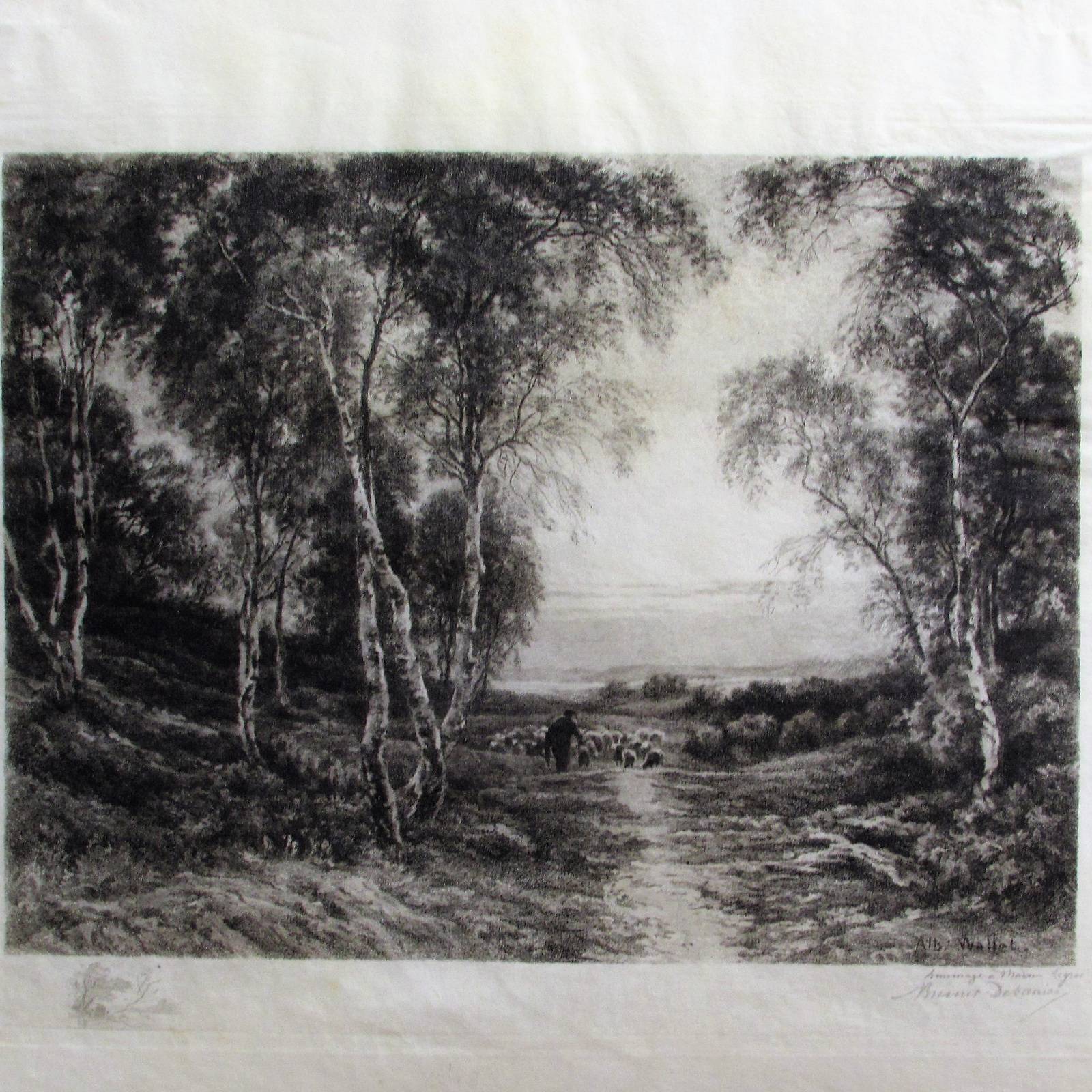 Brunet-. Debaines L. Alfred : Berger rentrant son troupeau du sous-bois.. Historien d'art, Archéologue; Chercheur Free-Lance (Er)
